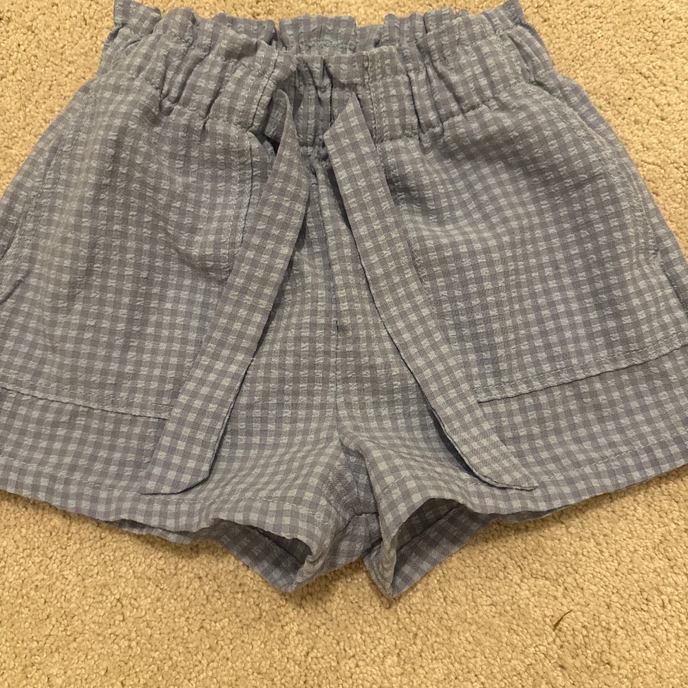 H&M pull on blue / white gingham shorts